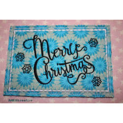 Stickdatei - ITH Postkarte Merry Christmas 1